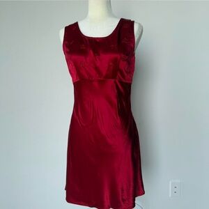 STUNNING 90s Y2K RED SATIN RAMPAGE VINTAGE DRESS SIZE MEDIUM FALL